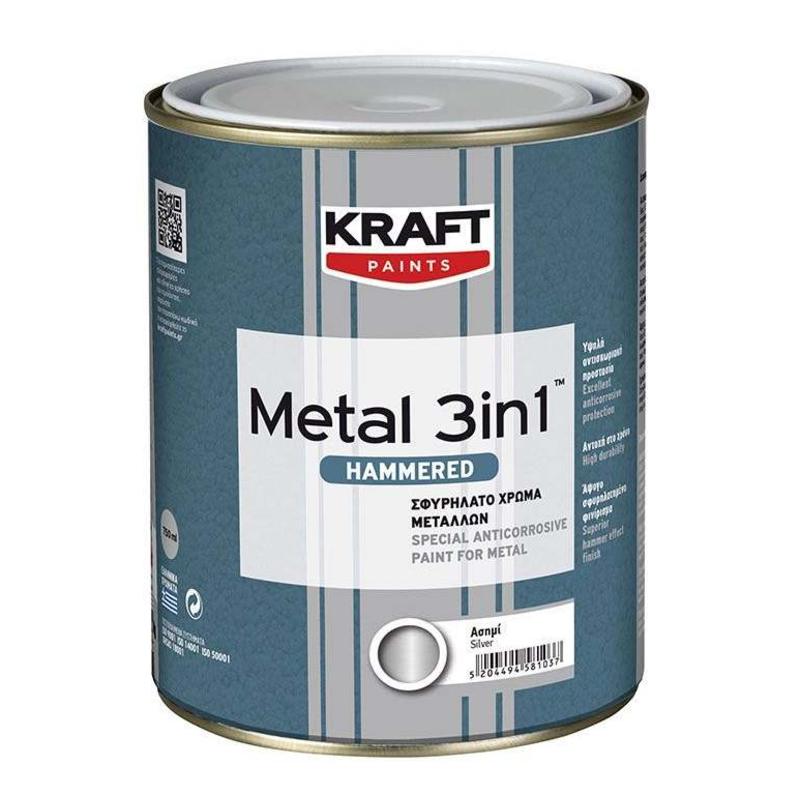 Σφυρήλατο Αντισκωριακό Χρώμα Metal 3IN1 Hammered - Kraft Paints "Χρυσαφί  406" 2.5L